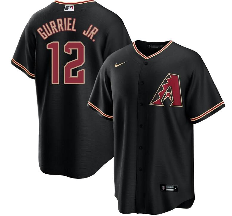 Men's Arizona Diamondbacks Lourdes Gurriel Jr. Black Cool Base Stitched Baseball Jersey Men's Arizona Diamondbacks Lourdes Gurriel Jr. Black Cool Base Stitched Baseball Jersey